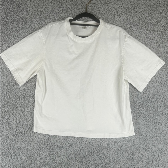 AGOLDE Salma Tee Crewneck Short Sleeve Cotton Relaxed White Top Size S - Picture 2 of 16